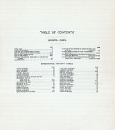 Table of Contents, Brookings County 1909